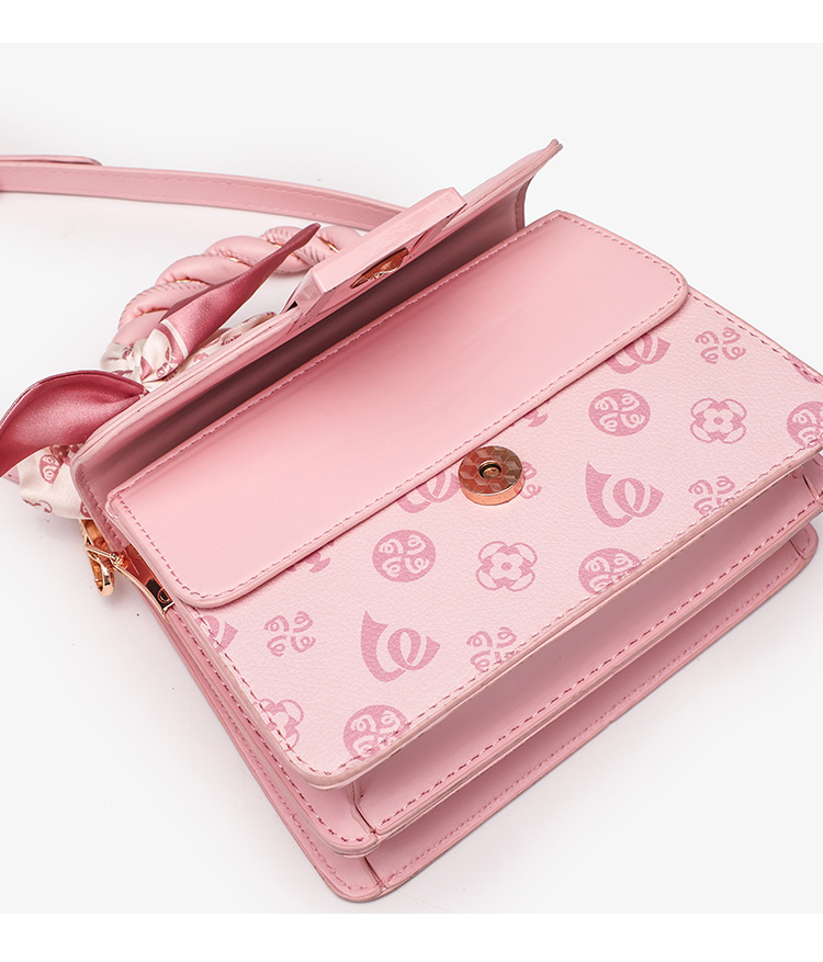 Light Luxury Adjustable Shoulder Strap Bag New Pink Embossed Crossbody Handbag